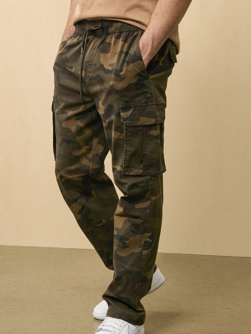 Champs Men's Camo Cargo Pants - Olive Camouflage
